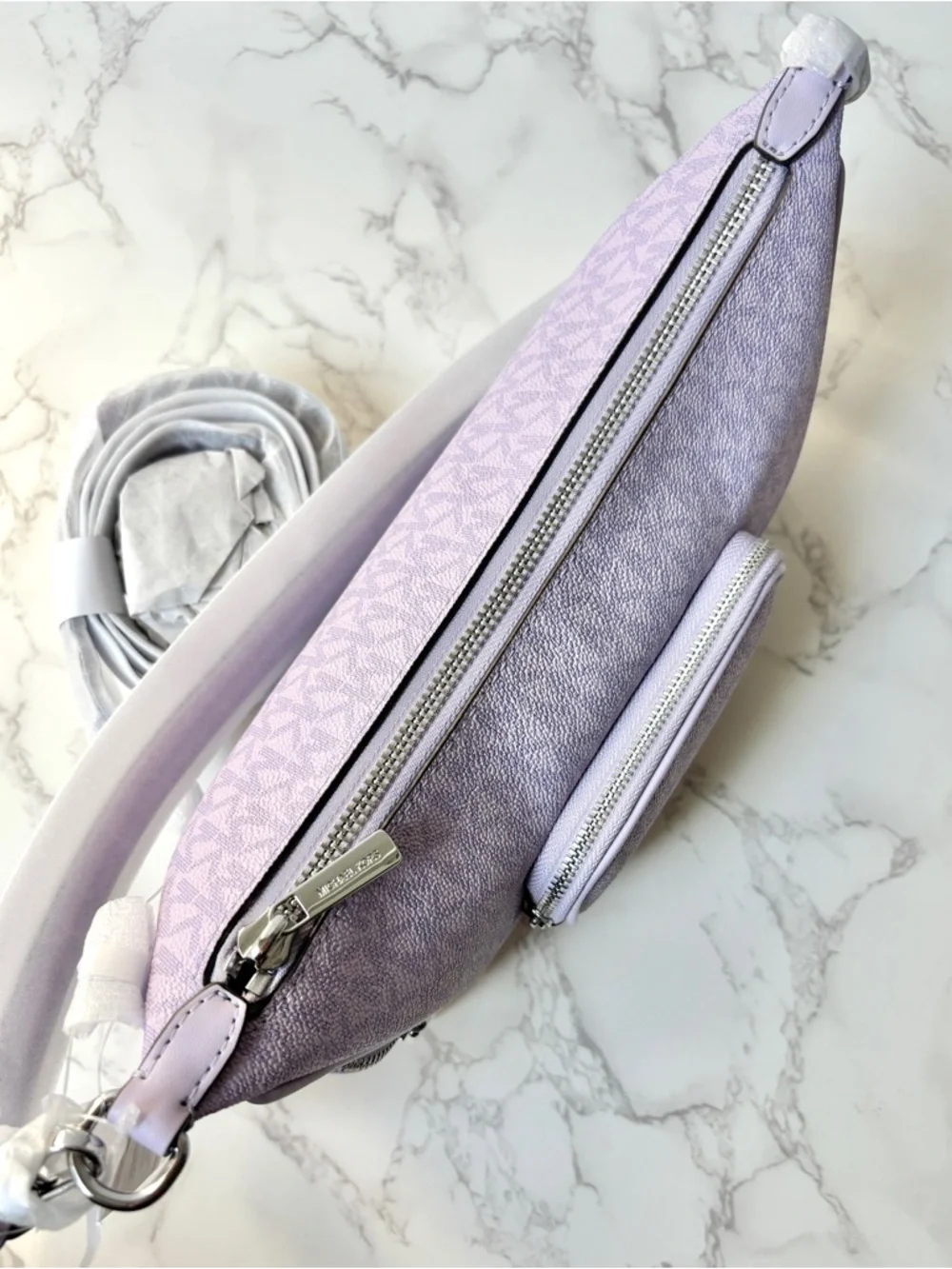 New Michael Kors Merritt Small Logo Convertible Shoulder Crossbody Bag Purple